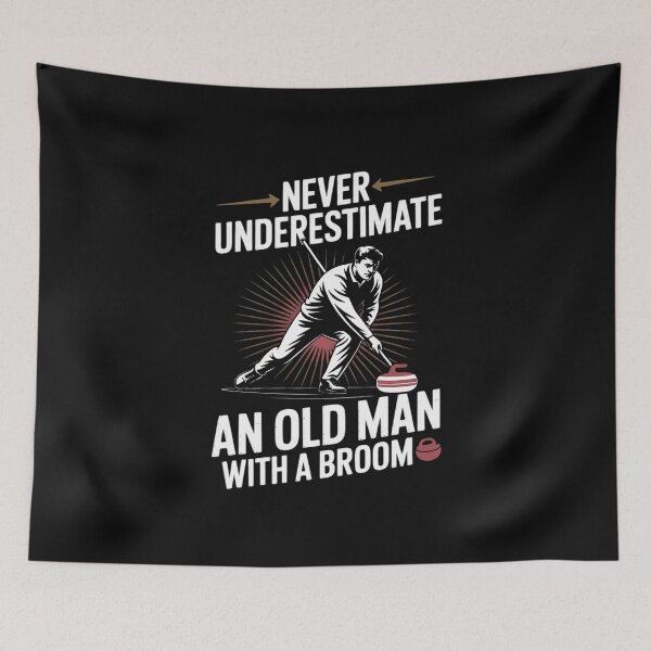 Item preview, Never Underestimate An Old Man With A Broom Curling Gift designed and sold by EntroRhim.