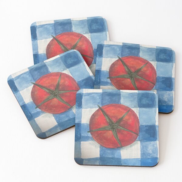 Item preview, tomato on picnic blanket gouache painting designed and sold by June Clancy.