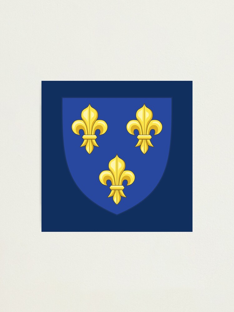 Blason France moderne French royal golden yellow fleur de lys lis blue King  of France coat of arms vintage dark navy blue background HD HIGH QUALITY