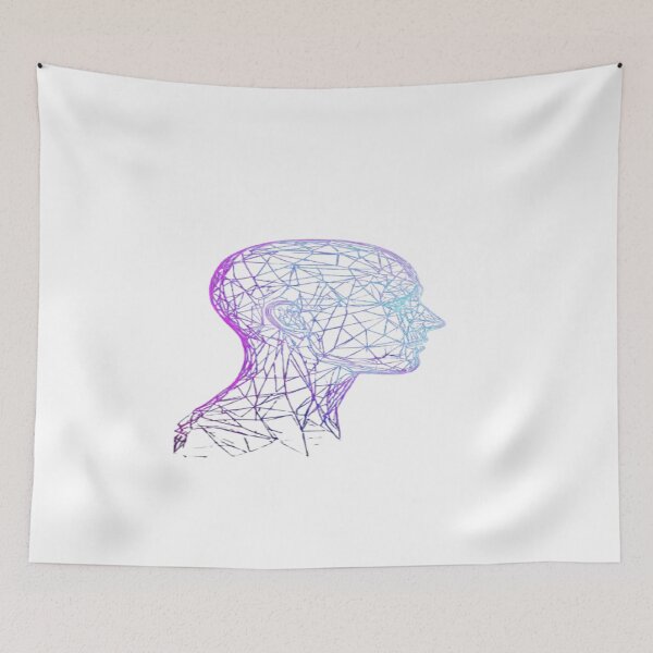 Item preview, Futuristic Polygonal Wireframe Head Art designed and sold by TFM-Fashion.