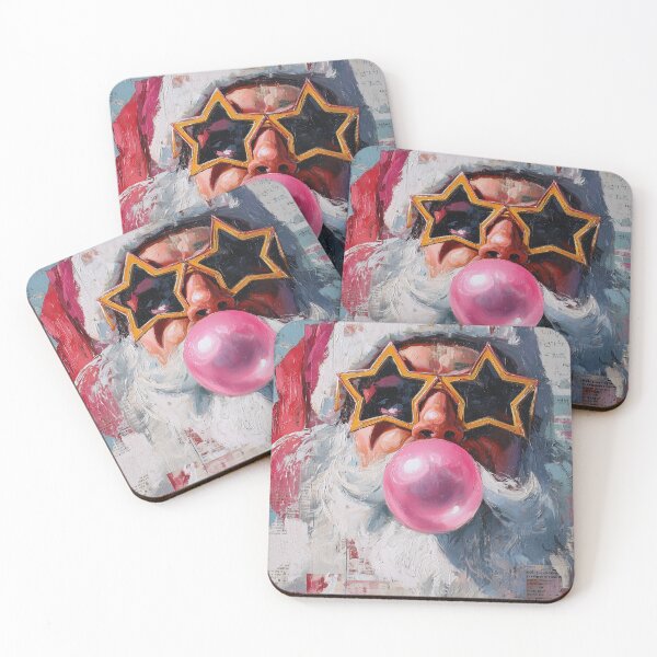 Item preview, Retro Pop Art Santa with Bubblegum – Funky Christmas Portrait Design designed and sold by ArgentoArt.