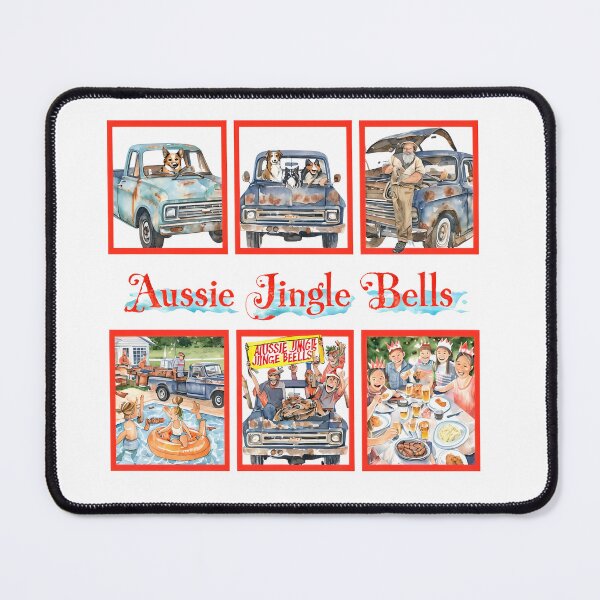 Item preview, Aussie Jingle Bells Ute & BBQ Christmas Collage designed and sold by ArtisticDesignsbyLinda.