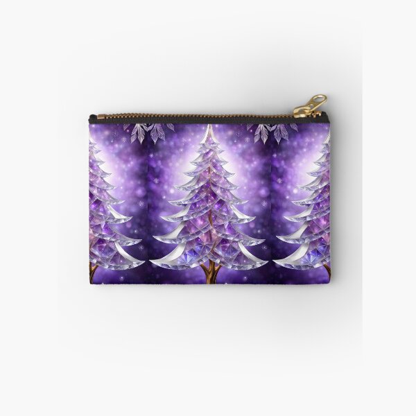 Item preview, SEASONS GREETING CHRISTMAS TREE Purple Amethyst Sapphire Stained Glass Art Print on Demand ~Winter Wonderland Party Decoration~Birthday Gift~Favor designed and sold by Spinning Plates 360.