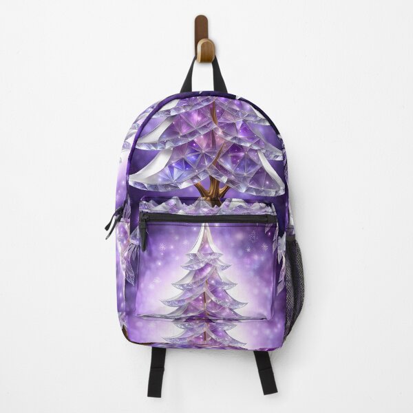 Item preview, SEASONS GREETING CHRISTMAS TREE Purple Amethyst Sapphire Stained Glass Art Print on Demand ~Winter Wonderland Party Decoration~Birthday Gift~Favor designed and sold by Spinning Plates 360.