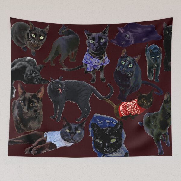 Item preview, Ares Von Meow (The Black Cat From Sioux City, IA) Collage designed and sold by MarMarPhoto.