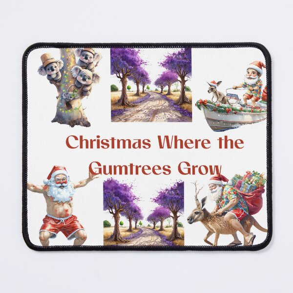 Item preview, Christmas Where the Gumtrees Grow - Jacaranda & Kangaroo Santa designed and sold by ArtisticDesignsbyLinda.