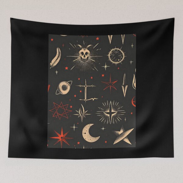 Item preview, Celestial Sigils Gothic Moons Mystical Pattern designed and sold by EalpalRicoin.