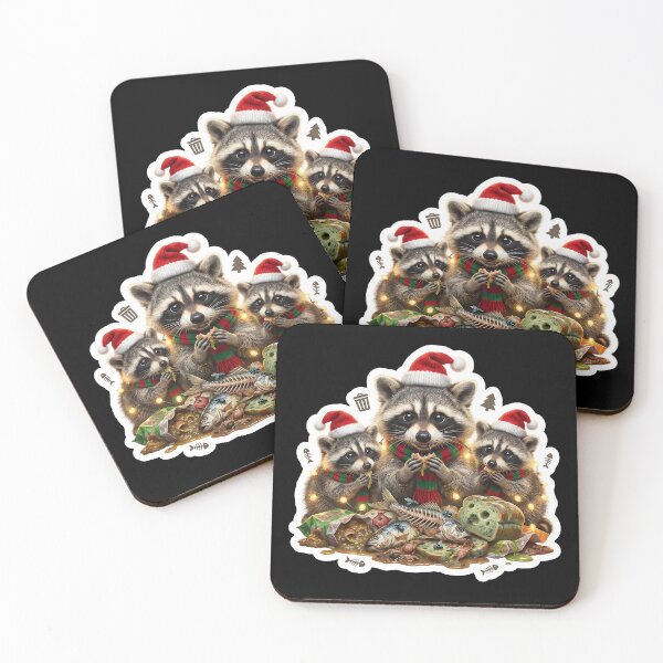 Item preview, Christmas raccoons in the trash – Trash Panda Christmas Feast designed and sold by DAGHO.