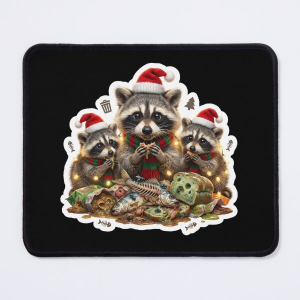 Item preview, Christmas raccoons in the trash – Trash Panda Christmas Feast designed and sold by DAGHO.
