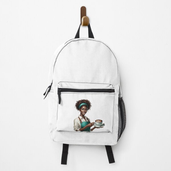 Item preview, Elegant Black Waitress with Coffee – Café Aesthetic designed and sold by Lulunza.