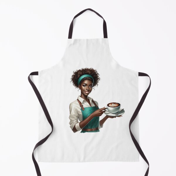 Item preview, Elegant Black Waitress with Coffee – Café Aesthetic designed and sold by Lulunza.