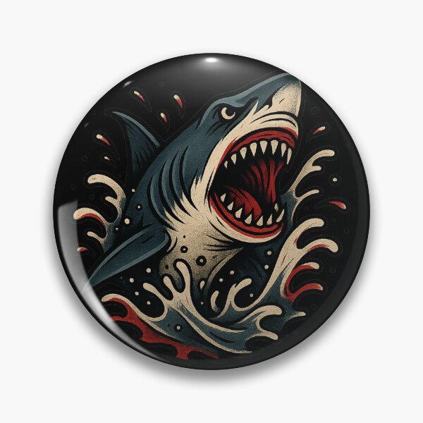 Item preview, Breaching Great White Shark | Neo-Traditional Tattoo Art designed and sold by uNORTHODOX72.