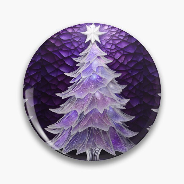 Item preview, SEASONS GREETING CHRISTMAS TREE Purple Amethyst Sapphire Stained Glass Art Print on Demand ~Winter Wonderland Party Decoration~Birthday Gift~Favor designed and sold by Spinning Plates 360.