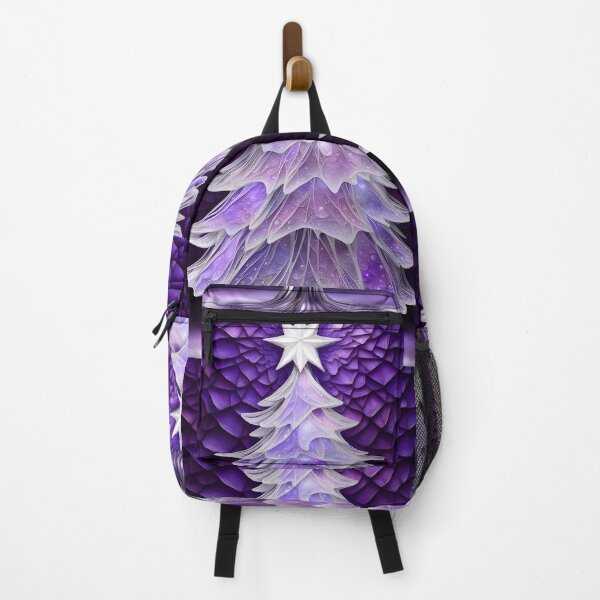Item preview, SEASONS GREETING CHRISTMAS TREE Purple Amethyst Sapphire Stained Glass Art Print on Demand ~Winter Wonderland Party Decoration~Birthday Gift~Favor designed and sold by Spinning Plates 360.