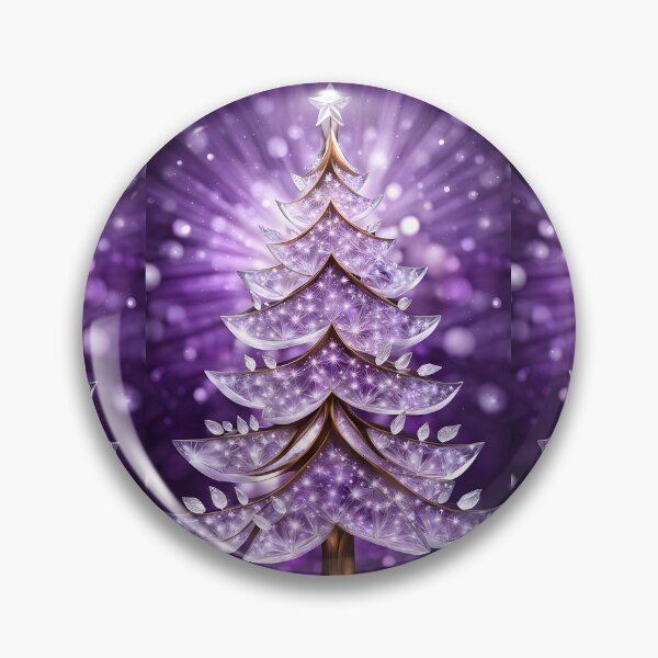 Item preview, SEASONS GREETING CHRISTMAS TREE Purple Amethyst Sapphire Stained Glass Art Print on Demand ~Winter Wonderland Party Decoration~Birthday Gift~Favor designed and sold by Spinning Plates 360.