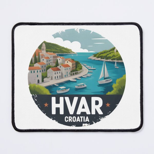 Item preview, Hvar Croatia Harbor – Mediterranean Coastal Scene designed and sold by SoftyDesigns.