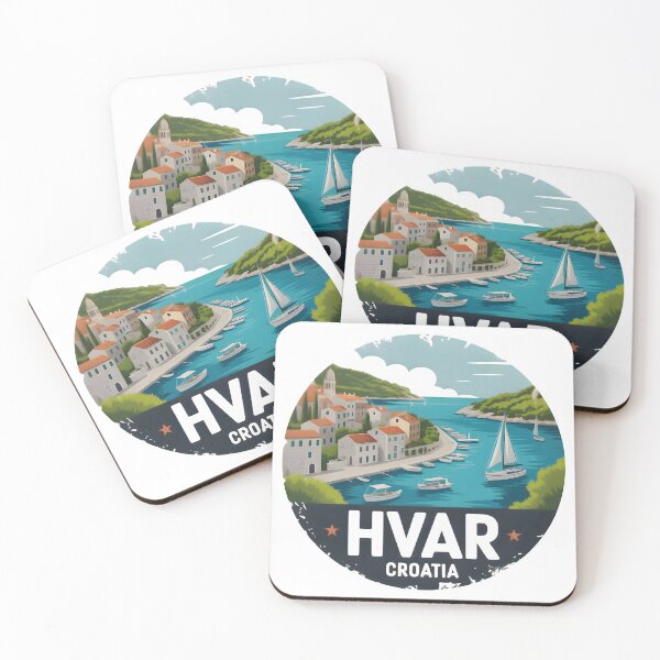 Item preview, Hvar Croatia Harbor – Mediterranean Coastal Scene designed and sold by SoftyDesigns.