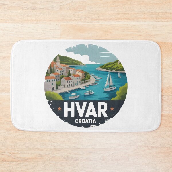 Item preview, Hvar Croatia Harbor – Mediterranean Coastal Scene designed and sold by SoftyDesigns.