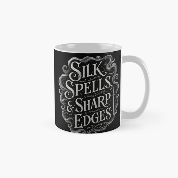 Item preview, Silk Spells and Sharp Edges – Gothic Witchcore Typography Art designed and sold by Mouraludia.