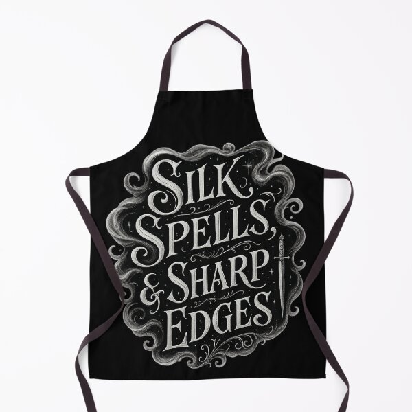 Item preview, Silk Spells and Sharp Edges – Gothic Witchcore Typography Art designed and sold by Mouraludia.