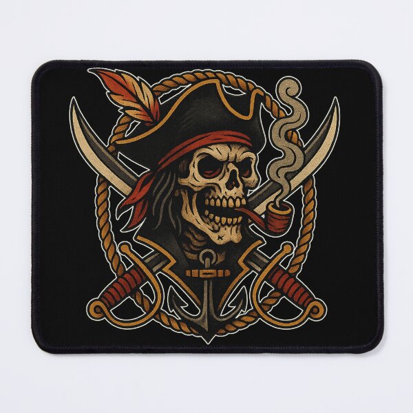 Item preview, Skeleton Pirate Captain & Crossed Swords | Neo-Traditional Tattoo Art designed and sold by uNORTHODOX72.