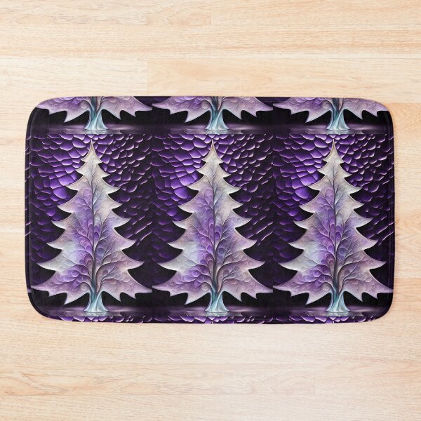 Item preview, SEASONS GREETING CHRISTMAS TREE Purple Amethyst Sapphire Stained Glass Art Print on Demand ~Winter Wonderland Party Decoration~Birthday Gift~Favor designed and sold by Spinning Plates 360.