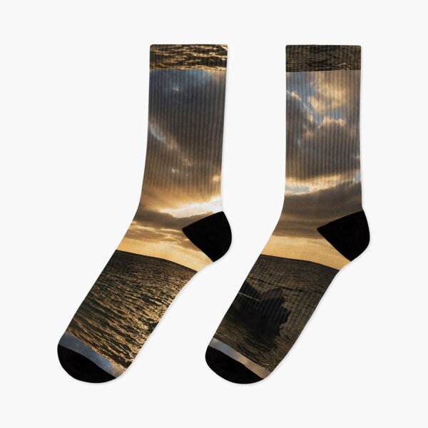 Item preview, Sunrise Over the Sea with Fishing Boat Photography designed and sold by Compass and a Camera.