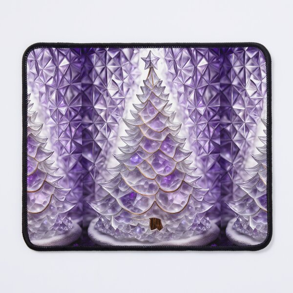 Item preview, SEASONS GREETING CHRISTMAS TREE Purple Amethyst Sapphire Stained Glass Art Print on Demand ~Winter Wonderland Party Decoration~Birthday Gift~Favor designed and sold by Spinning Plates 360.