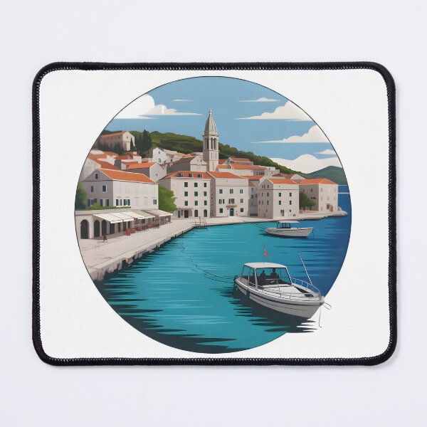 Item preview, Croatia Coastline Art – Hvar Island Harbor Scenic View designed and sold by SoftyDesigns.