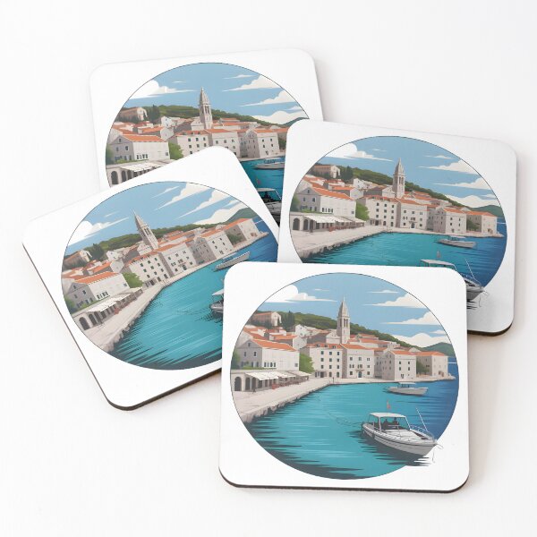 Item preview, Croatia Coastline Art – Hvar Island Harbor Scenic View designed and sold by SoftyDesigns.