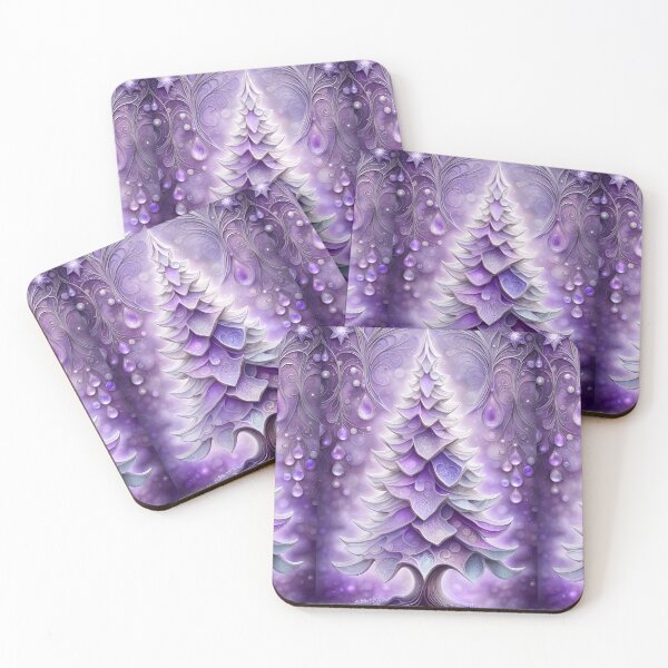 Item preview, SEASONS GREETING CHRISTMAS TREE Purple Amethyst Sapphire Stained Glass Art Print on Demand ~Winter Wonderland Party Decoration~Birthday Gift~Favor designed and sold by Spinning Plates 360.