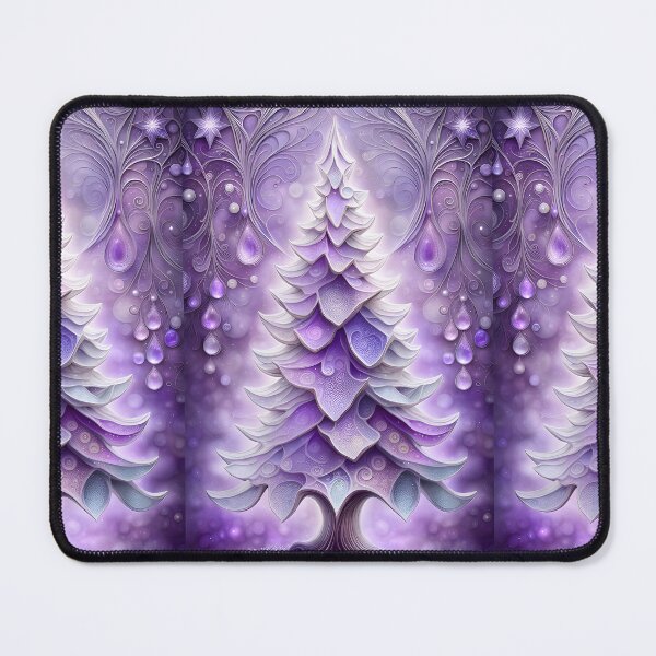 Item preview, SEASONS GREETING CHRISTMAS TREE Purple Amethyst Sapphire Stained Glass Art Print on Demand ~Winter Wonderland Party Decoration~Birthday Gift~Favor designed and sold by Spinning Plates 360.