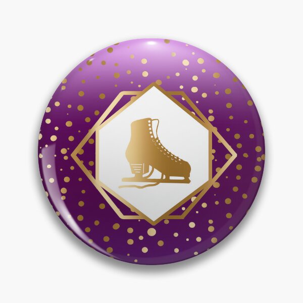 Item preview, Gold Figure Skate with Gold Dots on Purple Gradient designed and sold by PD-Skating.