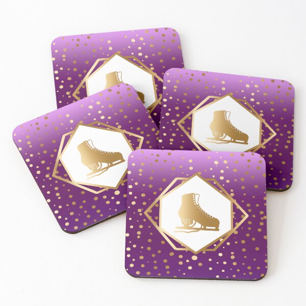Item preview, Gold Figure Skate with Gold Dots on Purple Gradient designed and sold by Purposely Designed.