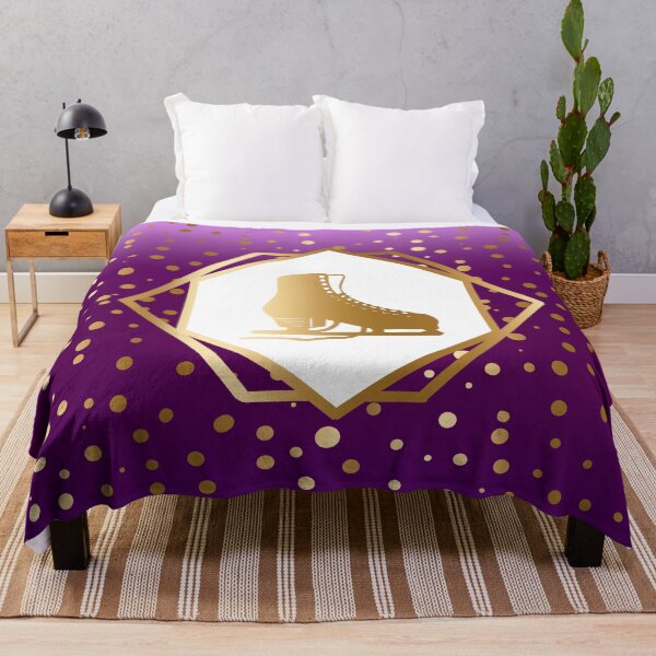 Item preview, Gold Figure Skate with Gold Dots on Purple Gradient designed and sold by PD-Skating.