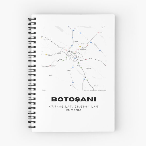 Item preview, Botoșani Romania Minimalist City Map Design designed and sold by RM-Journey.