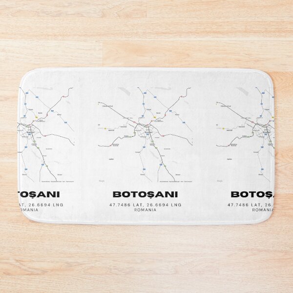 Item preview, Botoșani Romania Minimalist City Map Design designed and sold by RM-Journey.