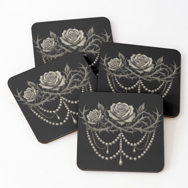 Item preview, Thorn Crown & Roses – Gothic Dark Feminine Pearl Aesthetic designed and sold by Mouraludia.