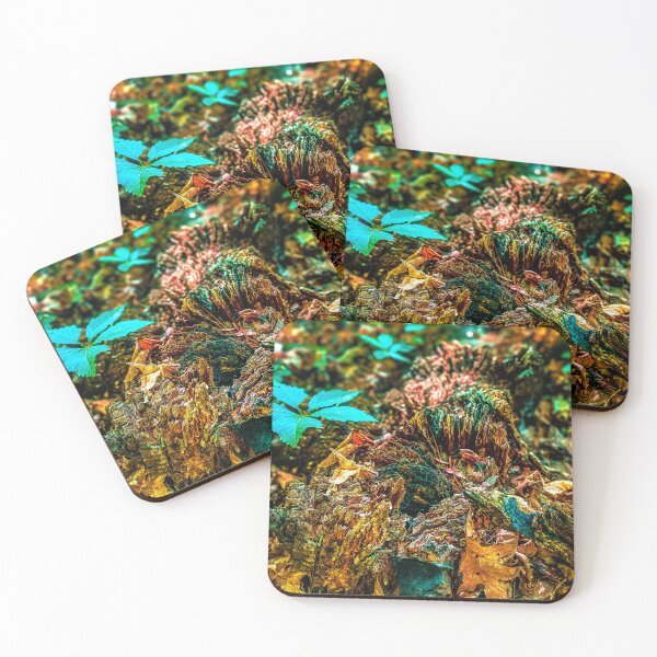 Item preview, Autumn Forest Floor with Fallen Leaves and Decaying Log Nature Photography Print designed and sold by aadventures.