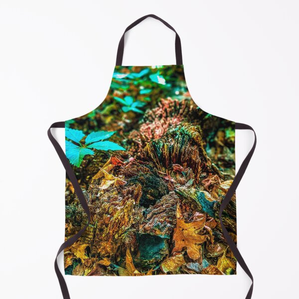 Item preview, Autumn Forest Floor with Fallen Leaves and Decaying Log Nature Photography Print designed and sold by aadventures.