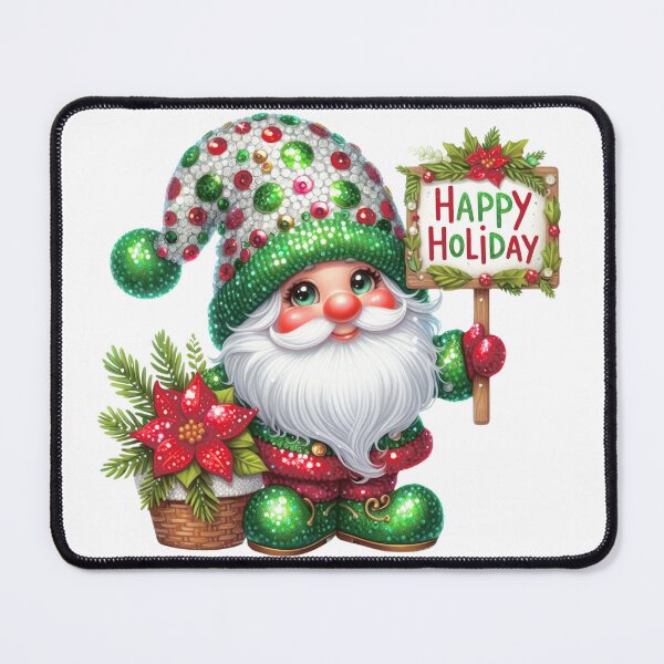 Item preview, Santa Claus 'Happy Holiday' Vibrant Christmas Gnome Art designed and sold by DEC02.