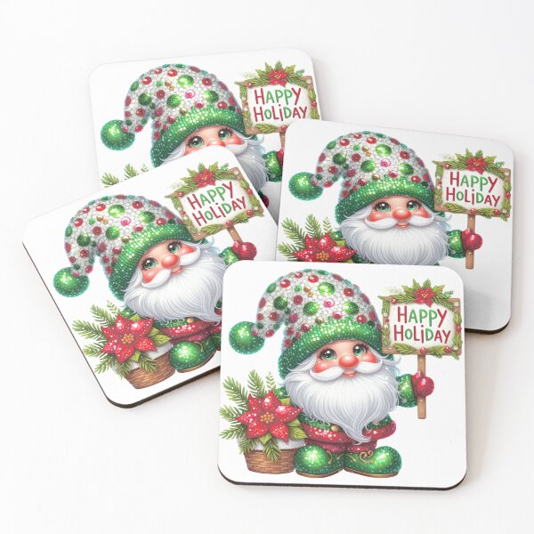 Item preview, Santa Claus 'Happy Holiday' Vibrant Christmas Gnome Art designed and sold by DEC02.