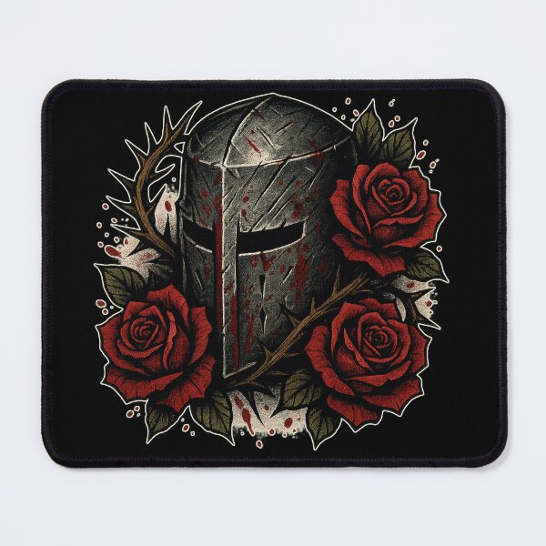 Item preview, Battle Worn Templar Knight Helmet | Neo-Traditional Tattoo Art designed and sold by uNORTHODOX72.