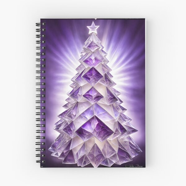 Item preview, SEASONS GREETING CHRISTMAS TREE Purple Amethyst Sapphire Stained Glass Art Print on Demand ~Winter Wonderland Party Decoration~Birthday Gift~Favor designed and sold by Spinning Plates 360.