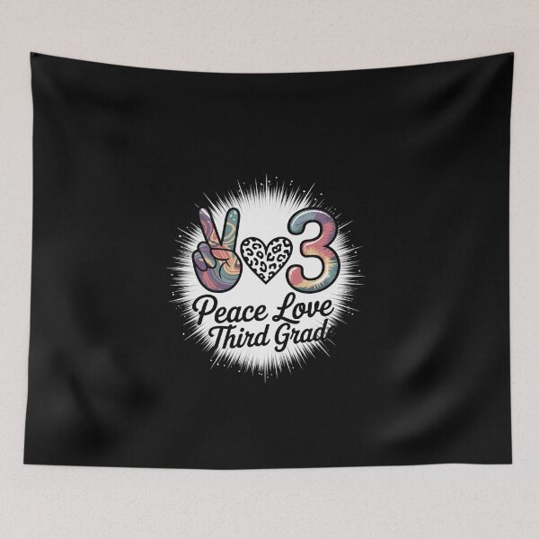 Item preview, Peace Love 3rd Grade Girls Teacher Back To School Bleached  designed and sold by EllinoKlemo.
