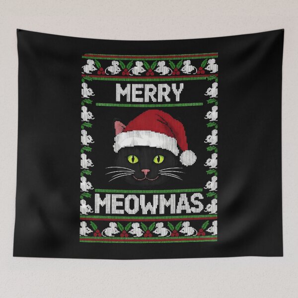 Item preview, Black Cat merry Meowmas ugly christmas sweater 2025 designed and sold by VividDripCo.