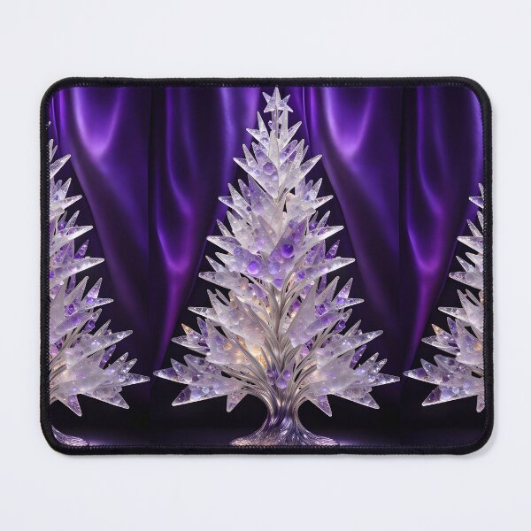 Item preview, SEASONS GREETING CHRISTMAS TREE Purple Amethyst Sapphire Stained Glass Art Print on Demand ~Winter Wonderland Party Decoration~Birthday Gift~Favor designed and sold by Spinning Plates 360.
