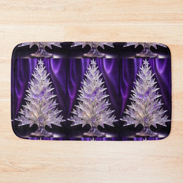 Item preview, SEASONS GREETING CHRISTMAS TREE Purple Amethyst Sapphire Stained Glass Art Print on Demand ~Winter Wonderland Party Decoration~Birthday Gift~Favor designed and sold by Spinning Plates 360.