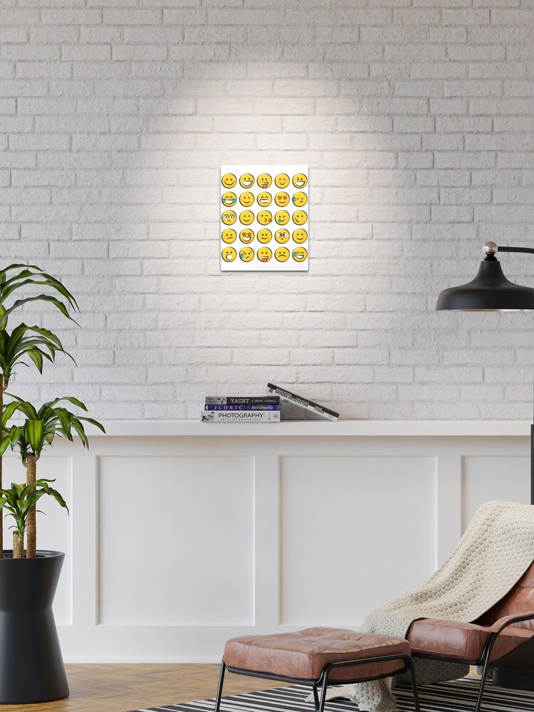 Thumbnail 1 of 4, Metal Print, Emojis Emoticons Smileys Smiley Faces designed and sold by TotalityDesigns.