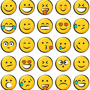 Artwork thumbnail, Emojis Emoticons Smileys Smiley Faces by TotalityDesigns